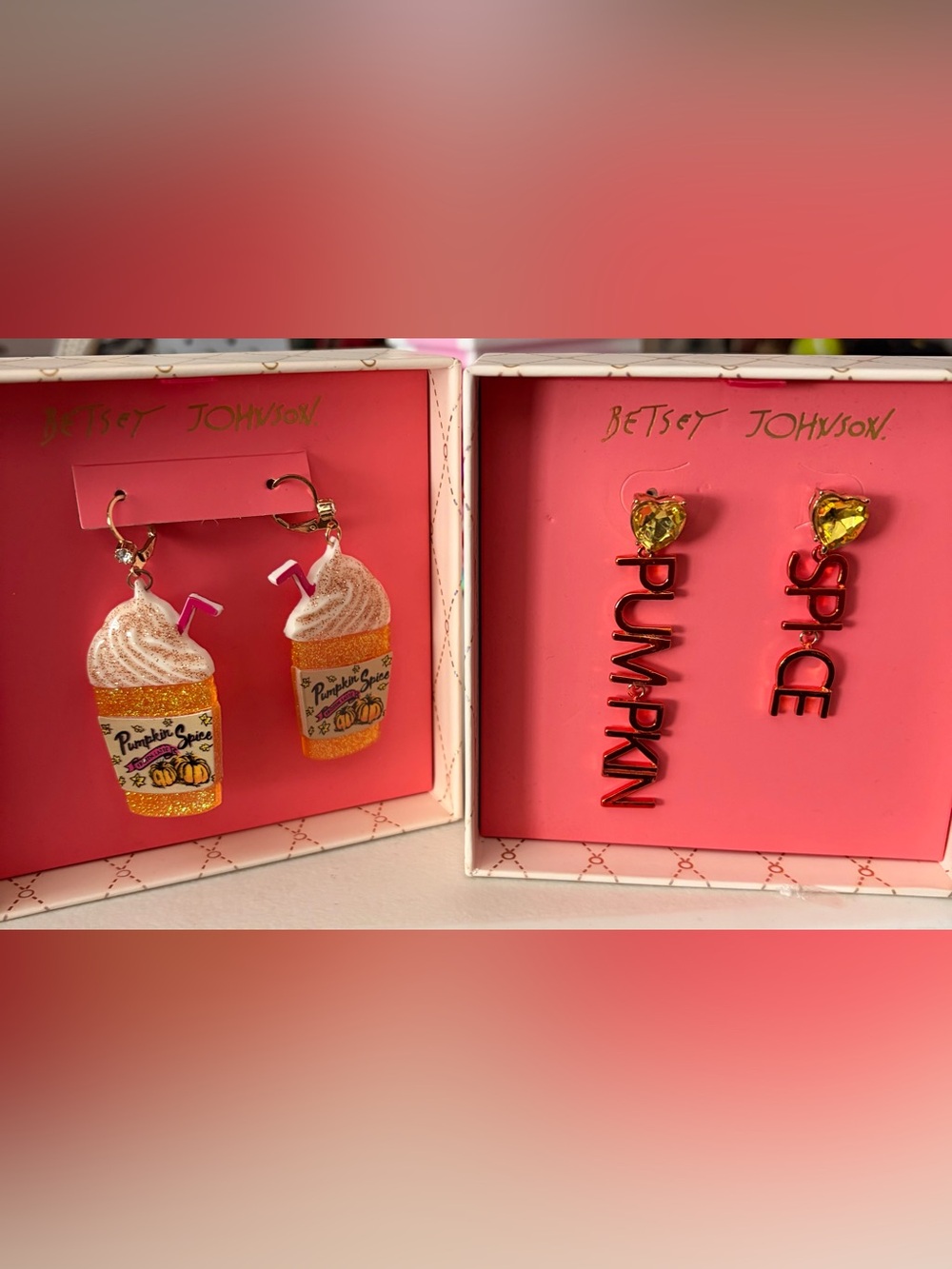 Betsey Johnson Bundle of Pumpkin Spice Earrings